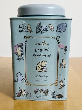 Winnie the Pooh Charbrew English Breakfast Tea Tin Canister Empty 100 Tea Bag